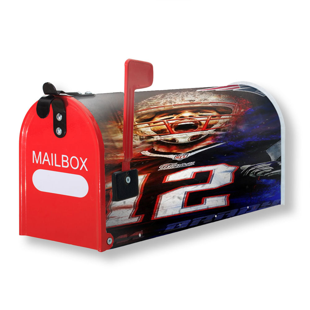Nfl Patriots 12 Tom Brady Magnetic Mailbox Cover - 18.0" x 21.0"