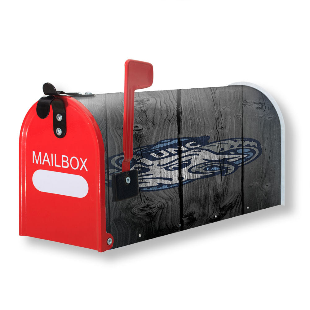 North Carolina University Tar Heels Bright Head Logo Dark Wood Magnetic Mailbox Cover - 18.0" x 21.0"