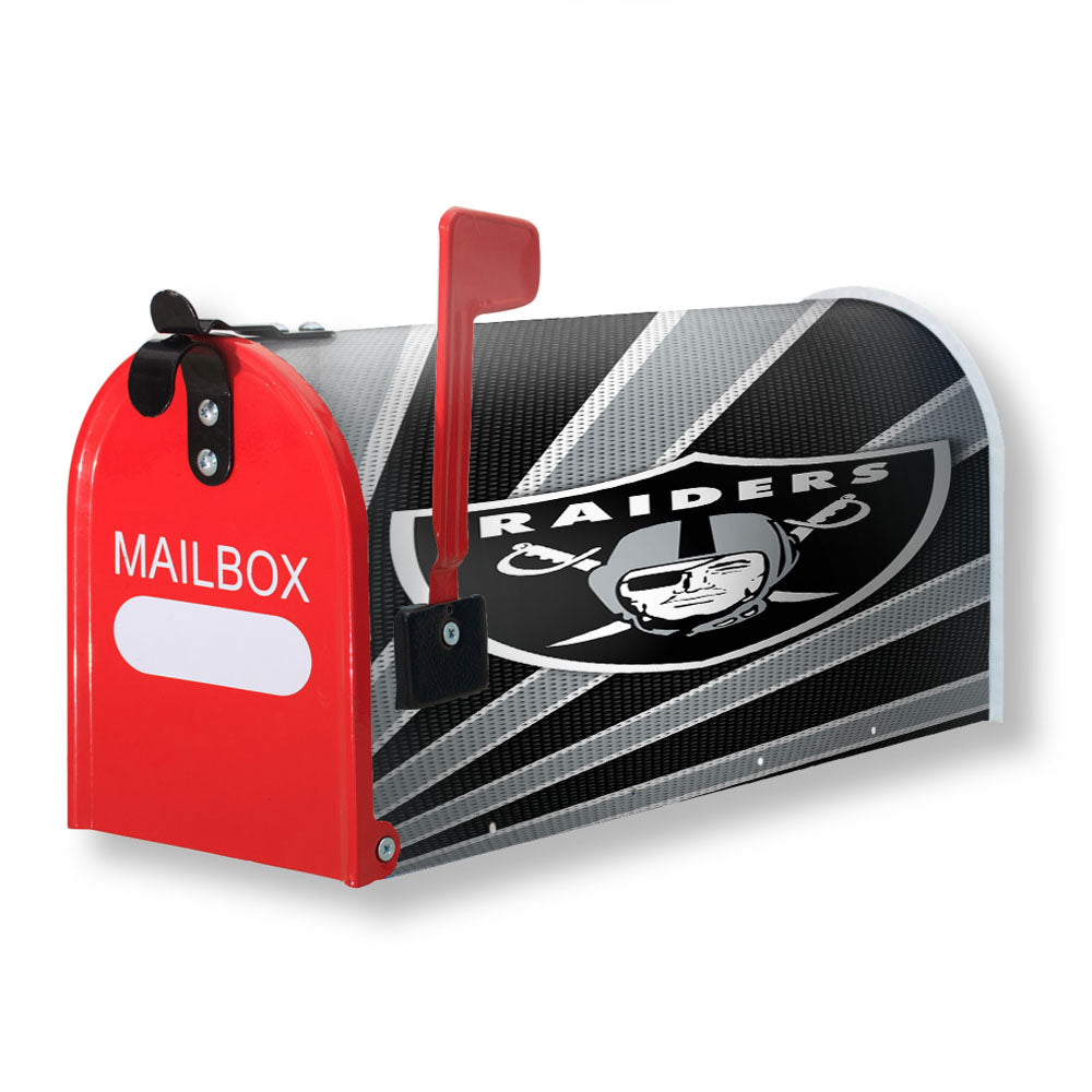 Oakland Raiders Stripe Wallpaper Magnetic Mailbox Cover - 18.0" x 21.0"