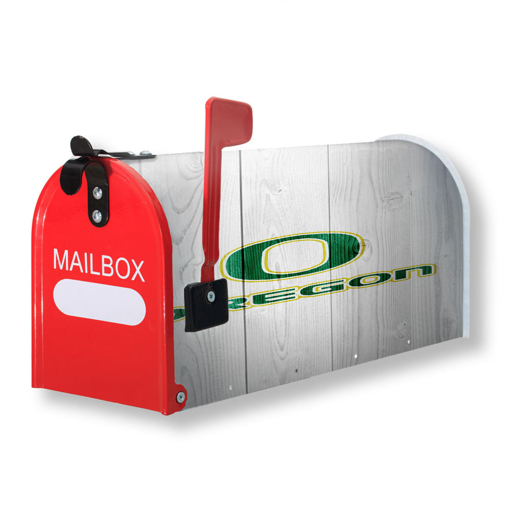 Oregon Ducks University Nfl Logo White Wood Magnetic Mailbox Cover - 18.0" x 21.0"