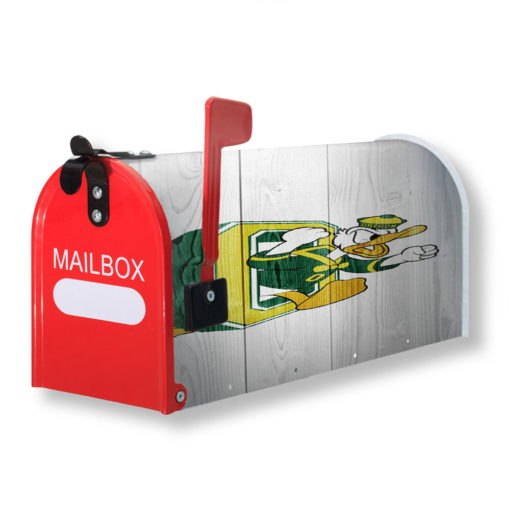 Oregon Ducks University Nfl Logo White Wood Wallpaper 2 Magnetic Mailbox Cover - 18.0" x 21.0"