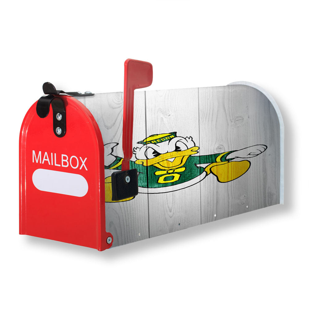 Oregon Ducks University Nfl Logo White Wood Wallpaper 3 Magnetic Mailbox Cover - 18.0" x 21.0"