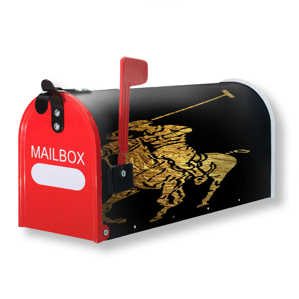 Polo Ralph Lauren Black Gold Logo Magnetic Mailbox Cover - 18.0" x 21.0"