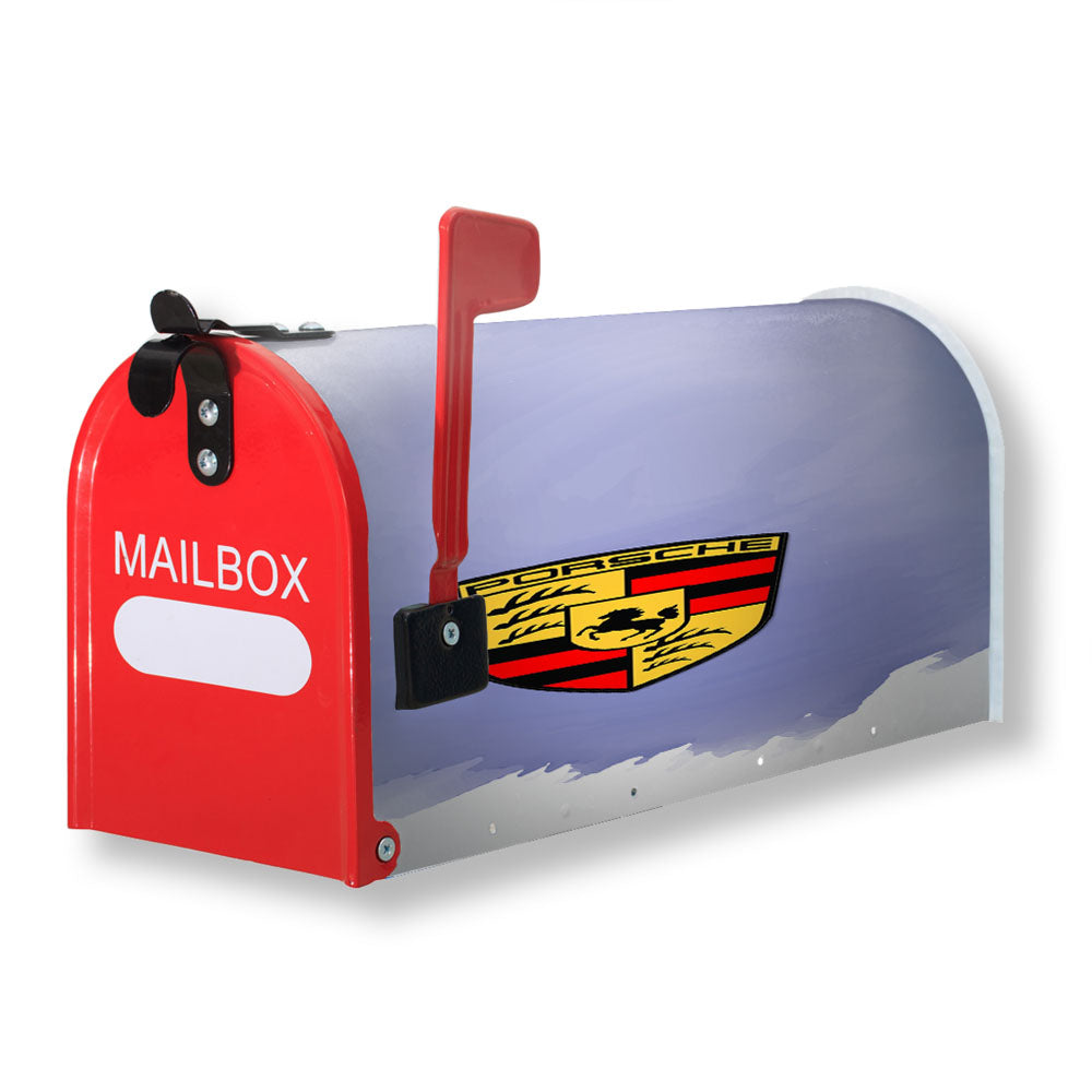 Porsche Water Color Blue Magnetic Mailbox Cover - 18.0" x 21.0"