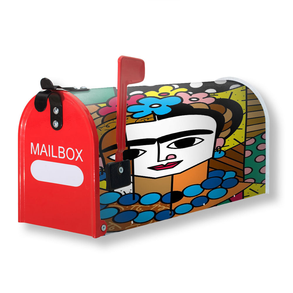 Romero Britto Frida Kahlo Wallpaper Magnetic Mailbox Cover - 18.0" x 21.0"