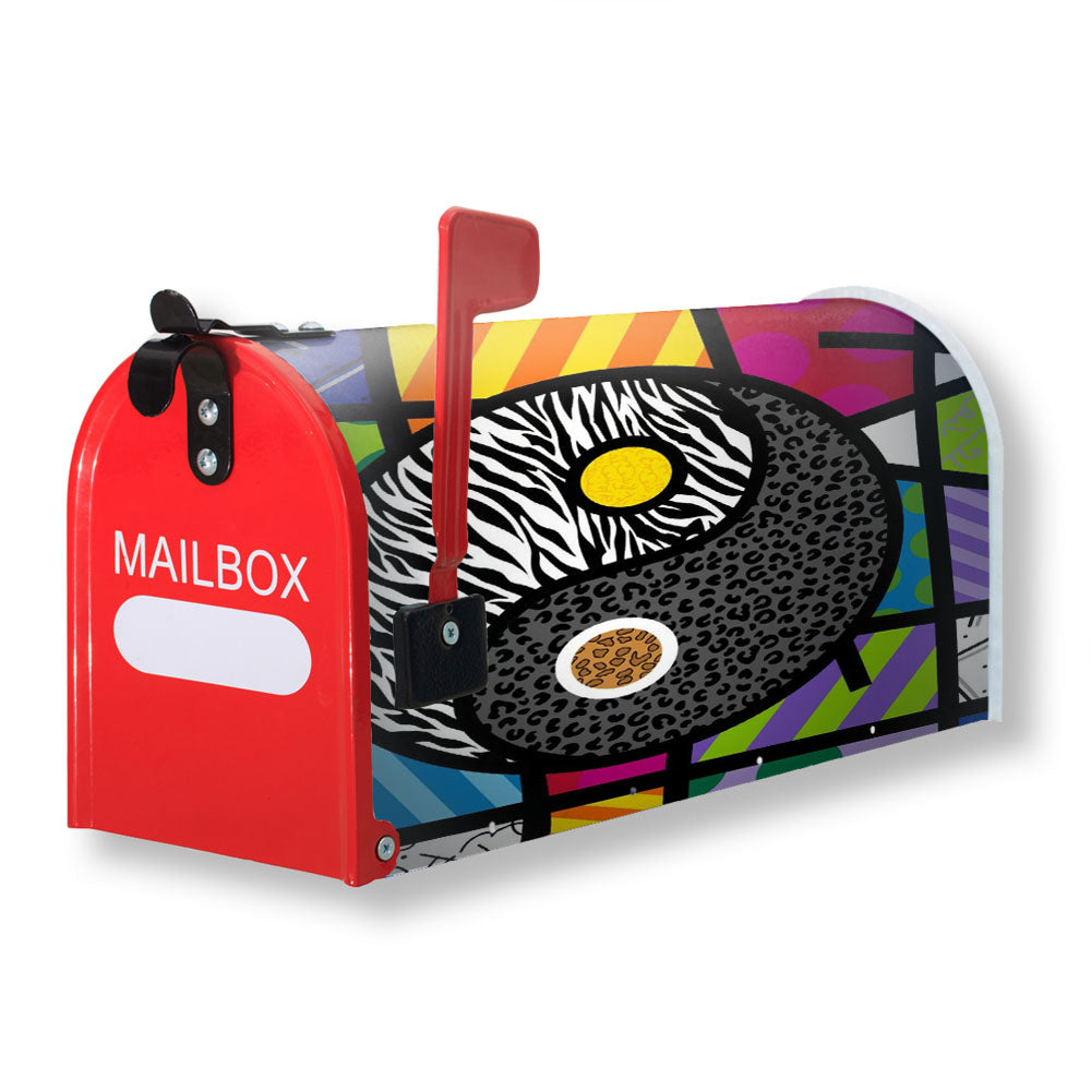 Romero Britto Yin Yang Wallpaper Magnetic Mailbox Cover - 18.0" x 21.0"