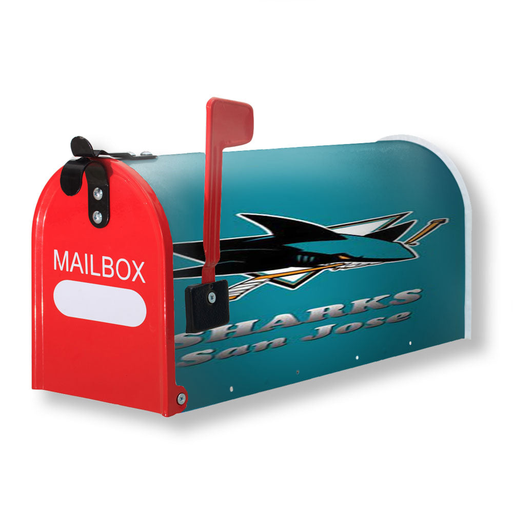San Jose Sharks Logo Aqua Magnetic Mailbox Cover - 18.0" x 21.0"