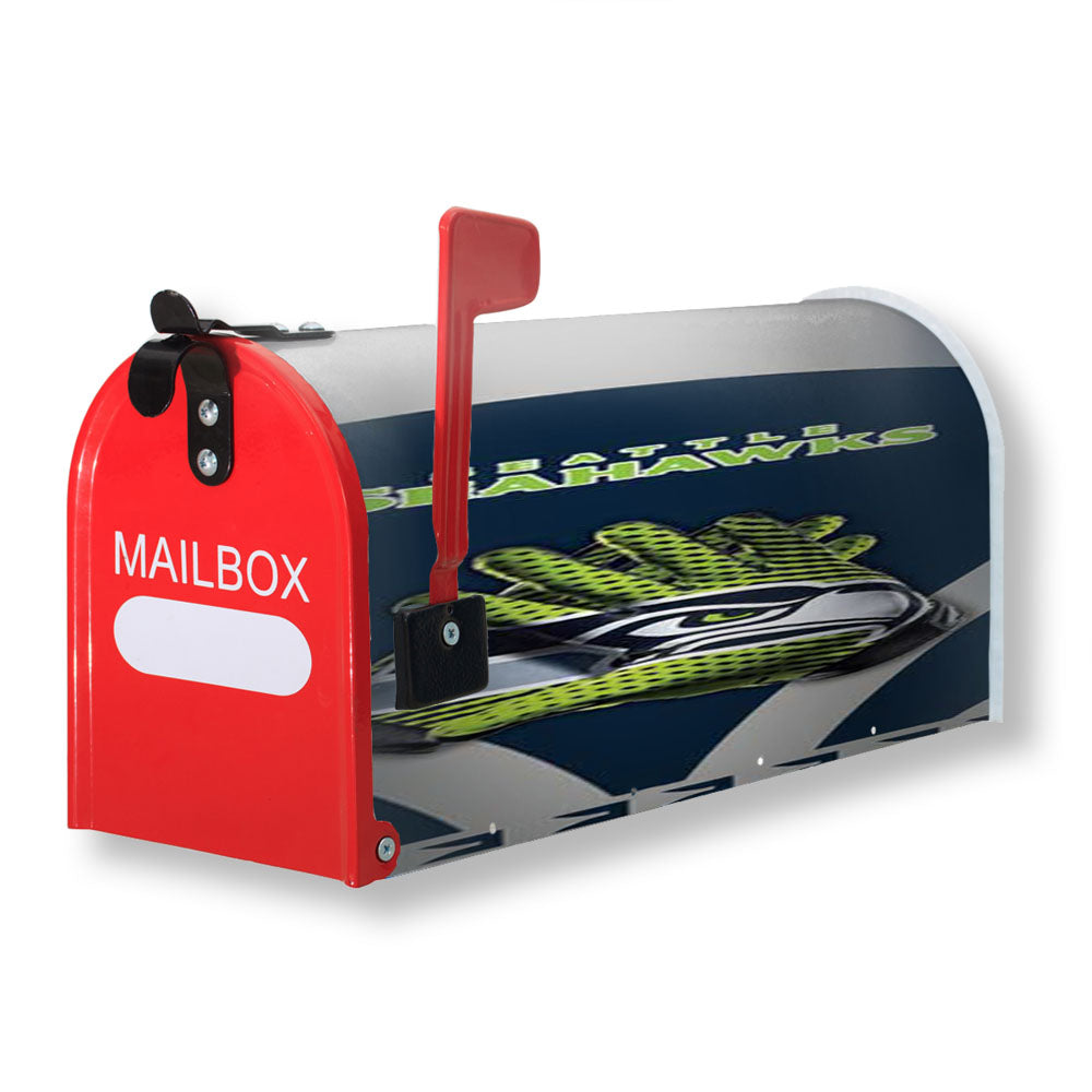 Seattle Seahawks Gloves Blue Grey Magnetic Mailbox Cover - 18.0" x 21.0"