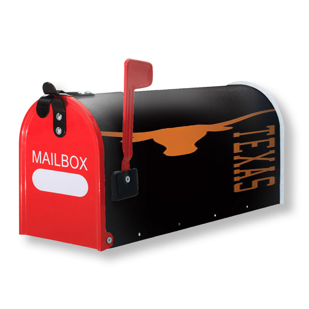 Texas Longhorns Orange On Black Magnetic Mailbox Cover - 18.0" x 21.0"