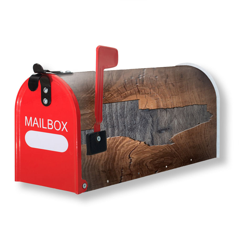 Texas States Map Two Tone Wood Texture Magnetic Mailbox Cover - 18.0" x 21.0"