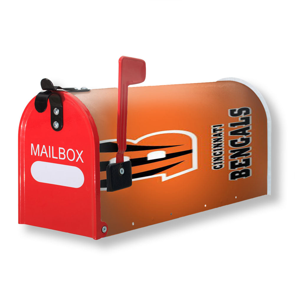 Cinncinnati Bengals Logo On Orange Magnetic Mailbox Cover - 18.0" x 21.0"