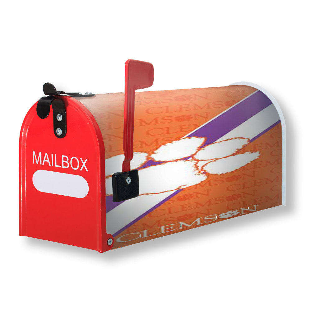 Clemson Tigers Logo Repeat Magnetic Mailbox Cover - 18.0" x 21.0"