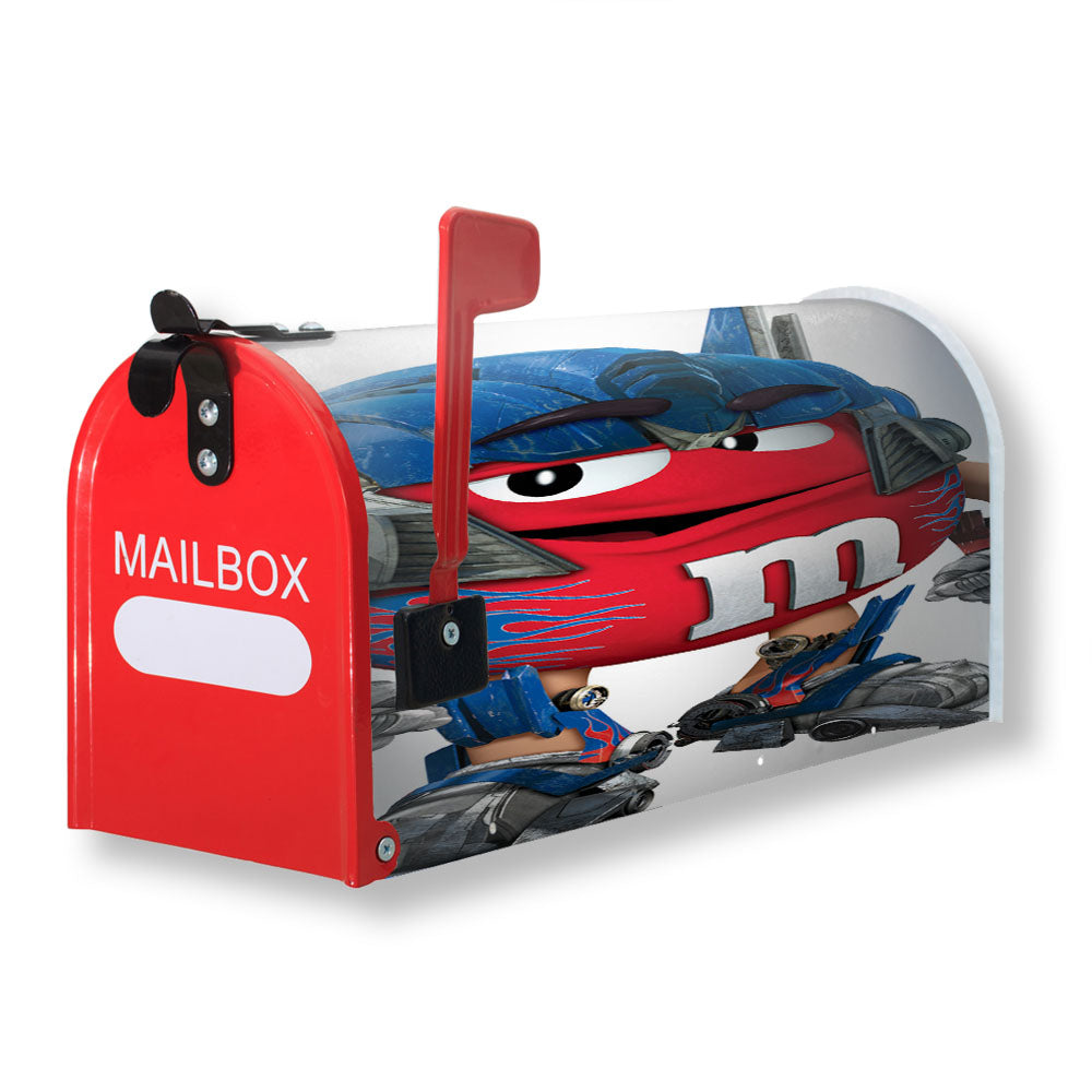 Transformer M&M Mascot Red Magnetic Mailbox Cover - 18.0" x 21.0"