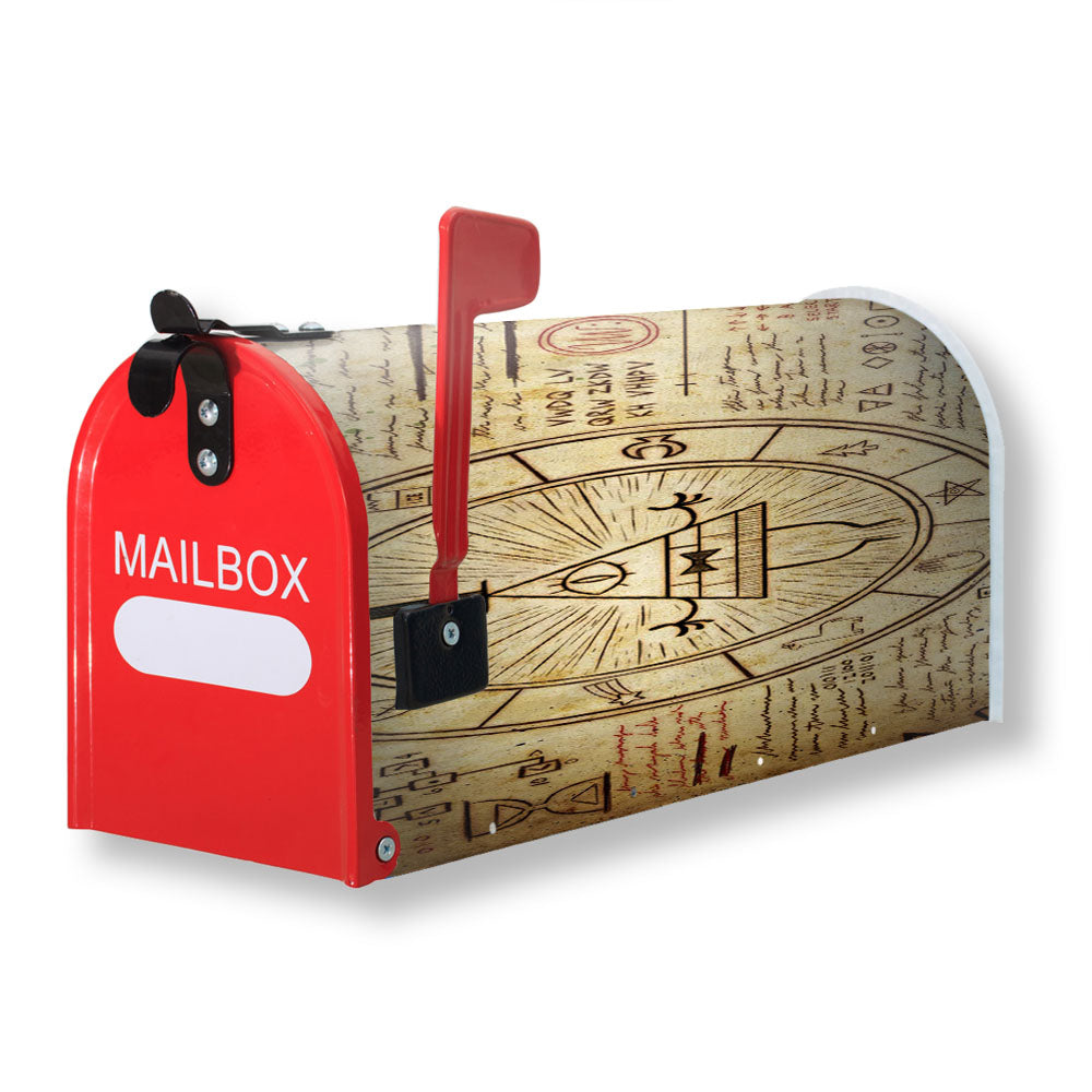 Vintage Bill Cipher Wheel Gravity Falls Art Magnetic Mailbox Cover - 18.0" x 21.0"