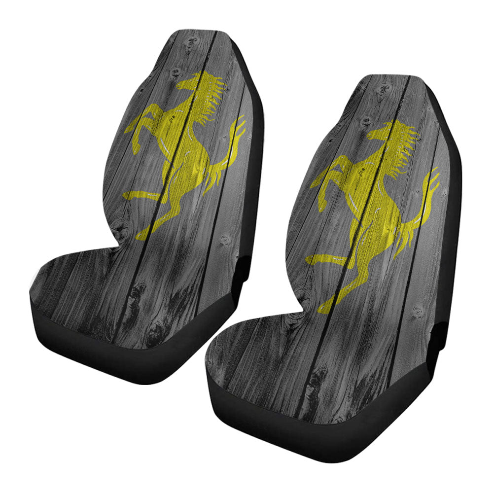 Ferrari Horse Logo Dark Wood Wallpaper Car Seat Covers