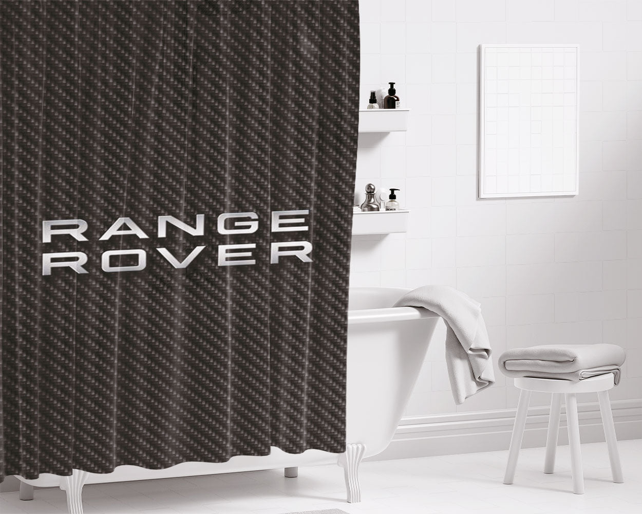 Range Rover Logo Bathroom Shower Curtain Fabric Waterproof | 66 X 72 Inch