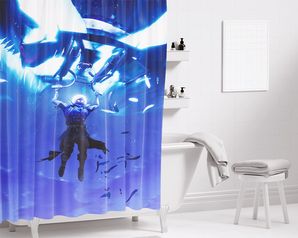 Raven Wallp Bathroom Shower Curtain Fabric Waterproof | 66 X 72 Inch