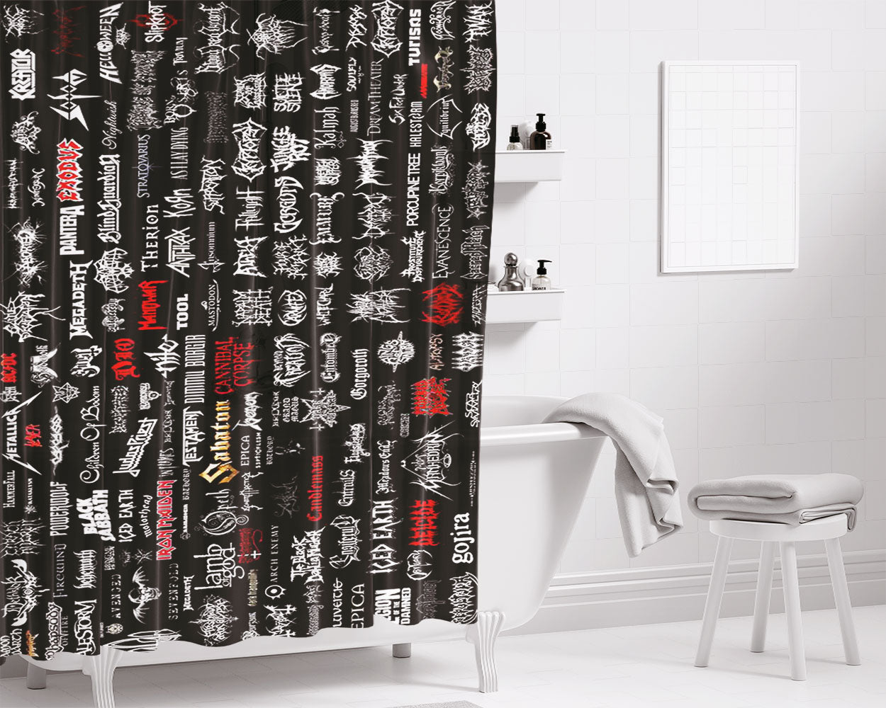 Rock Band Logo Col Bathroom Shower Curtain Fabric Waterproof | 66 X 72 Inch