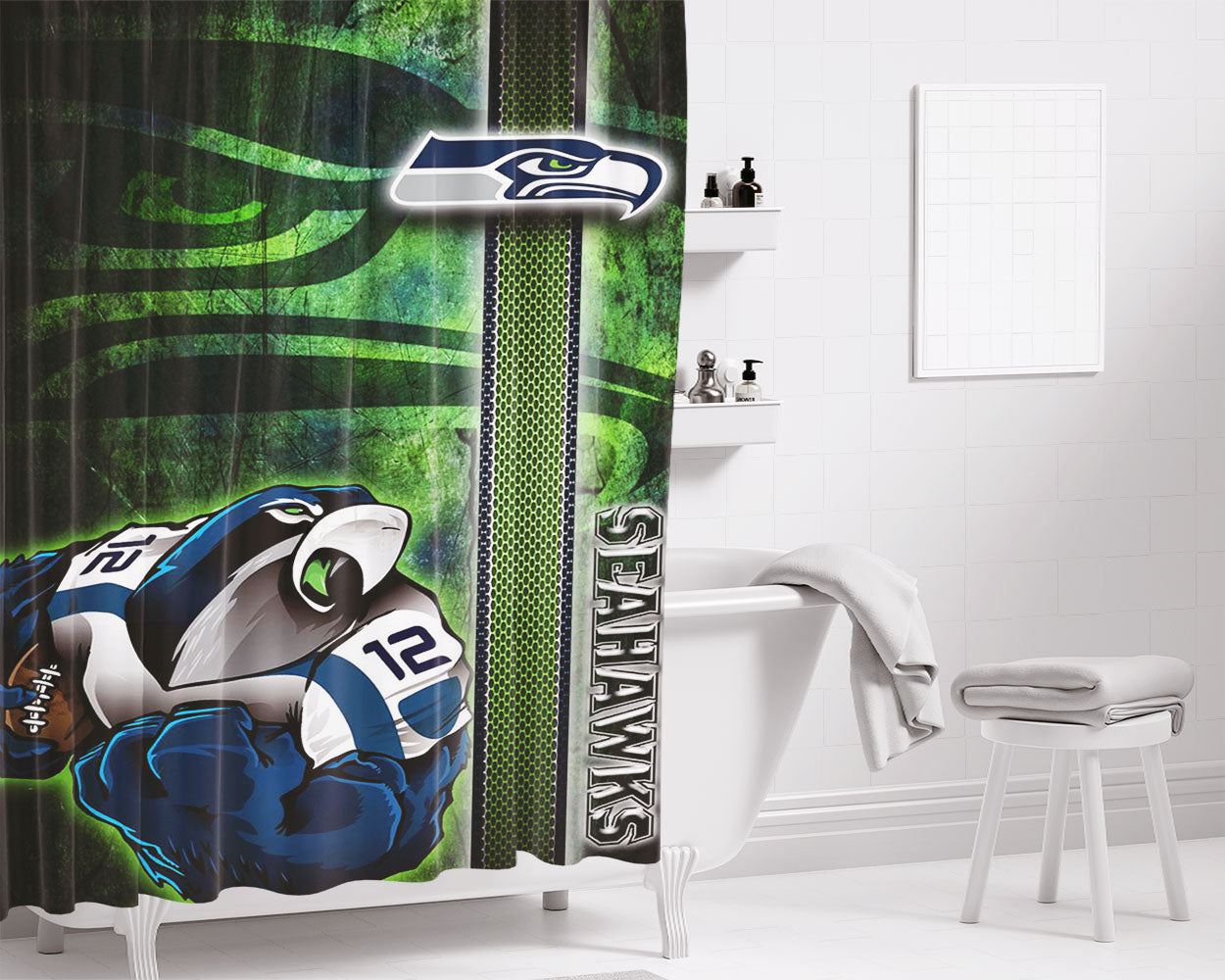 Seah Bathroom Shower Curtain Fabric Waterproof | 66 X 72 Inch