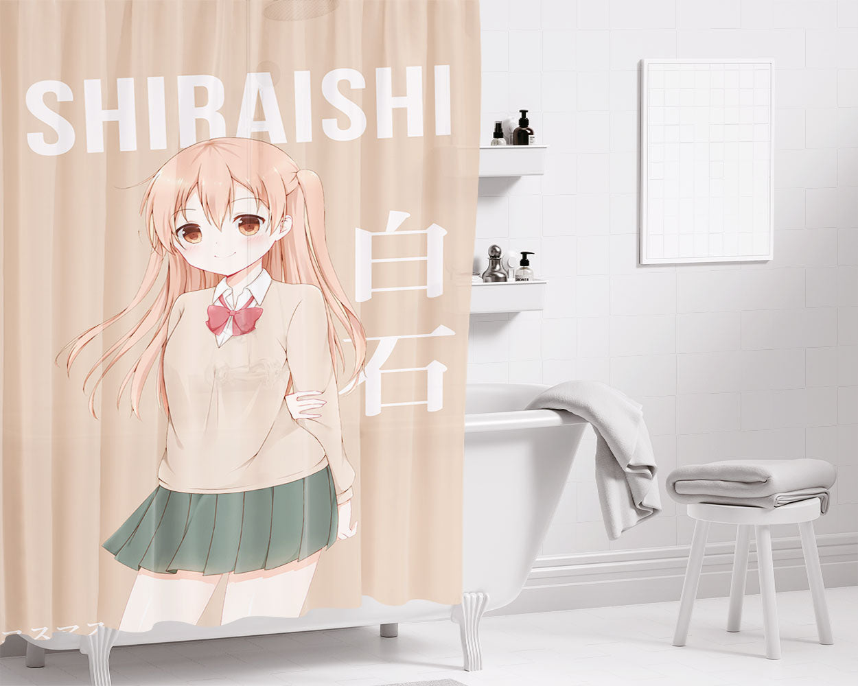 Shiraishi Tanaka Kun Wa Itsumo Keda Bathroom Shower Curtain Fabric Waterproof | 66 X 72 Inch