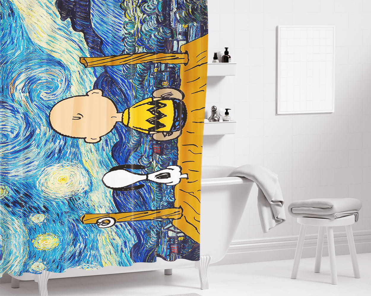 Snoopy'S Winter Clo Bathroom Shower Curtain Fabric Waterproof | 66 X 72 Inch