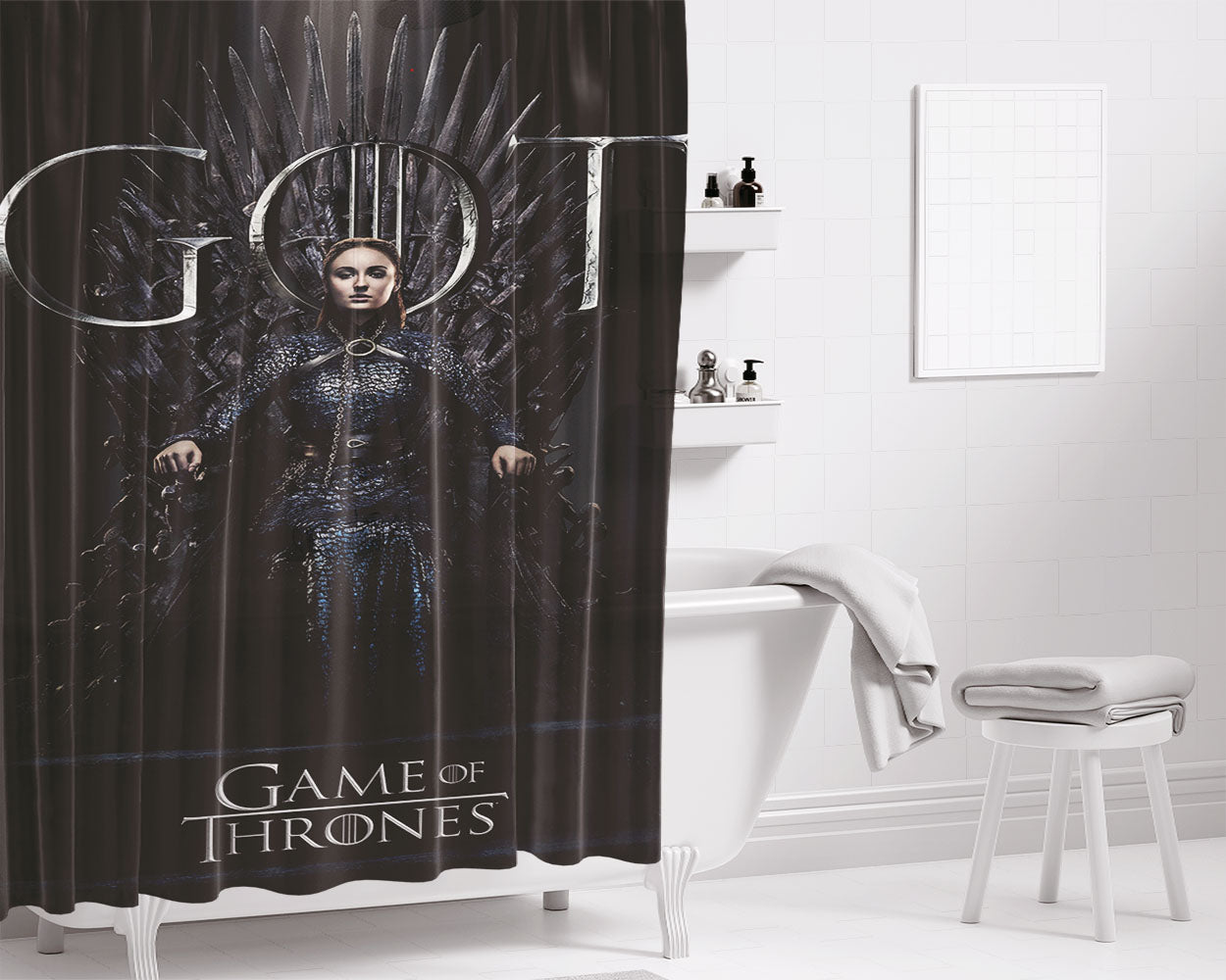 Sophie Turner Game Of Thr Bathroom Shower Curtain Fabric Waterproof | 66 X 72 Inch