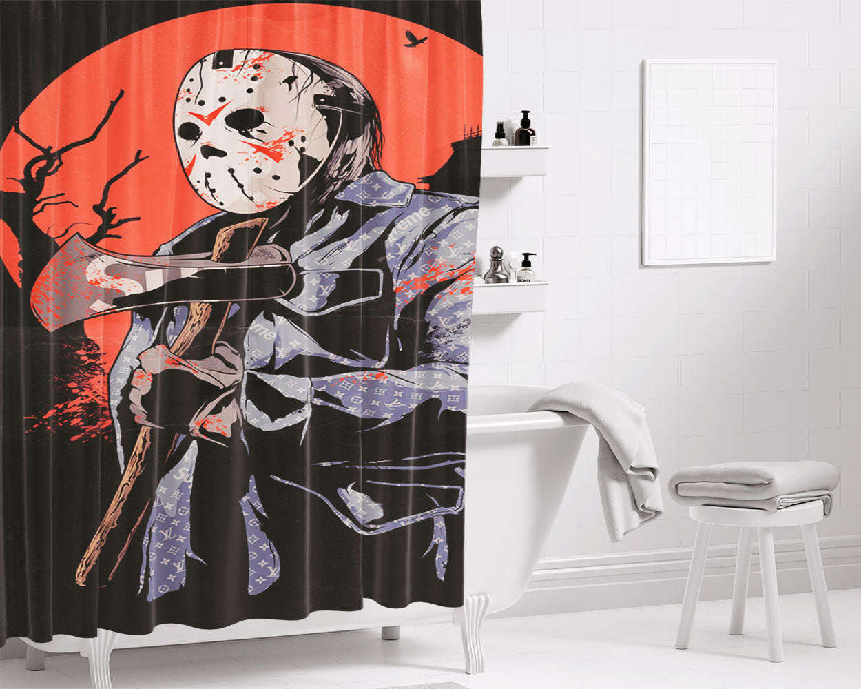 5 Second For Sumer Bathroom Shower Curtain Fabric Waterproof | 66 X 72 Inch