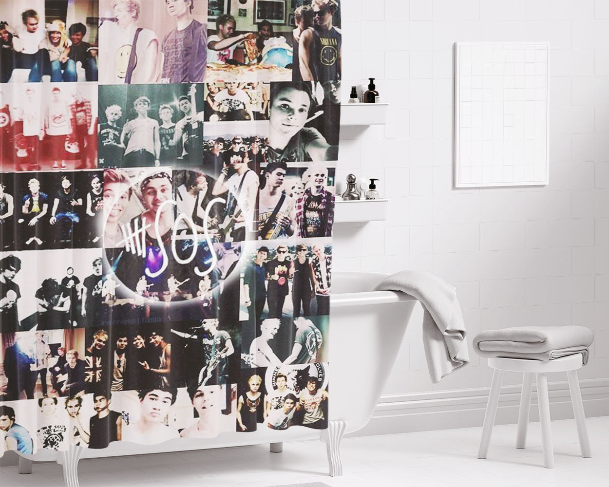 50Th Birthday Bathroom Shower Curtain Fabric Waterproof | 66 X 72 Inch