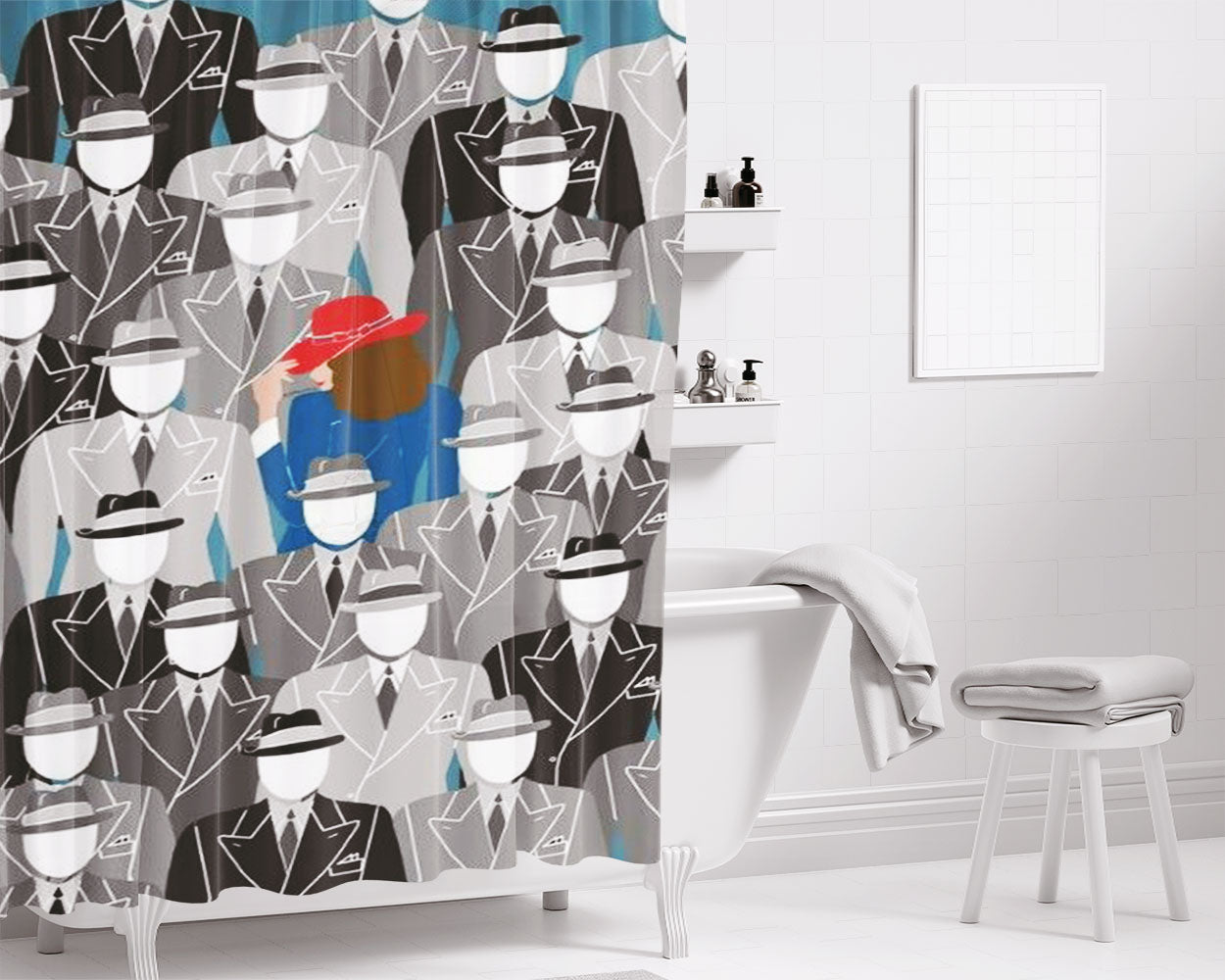 Agent Oprasional Bathroom Shower Curtain Fabric Waterproof | 66 X 72 Inch