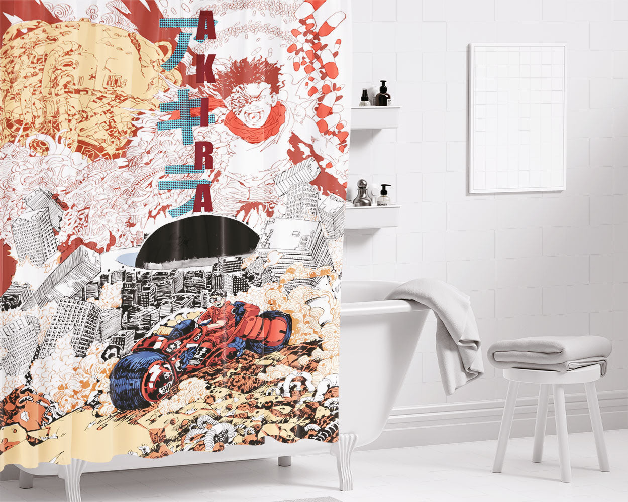 Akira 1988 Fan Art Bathroom Shower Curtain Fabric Waterproof | 66 X 72 Inch