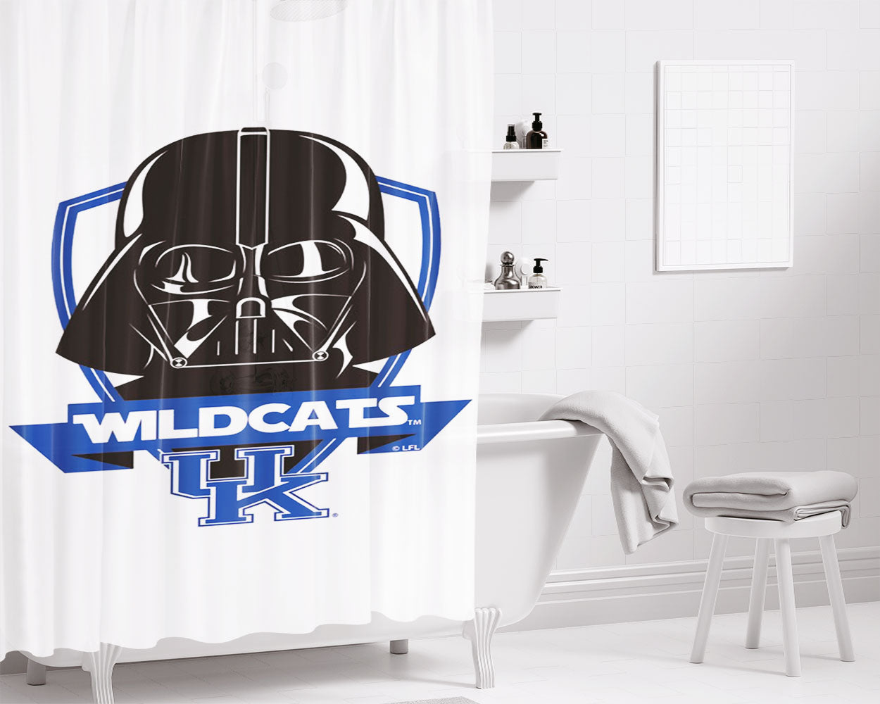 Kentucky Wildcars Championship Banner Bathroom Shower Curtain Fabric Waterproof | 66 X 72 Inch