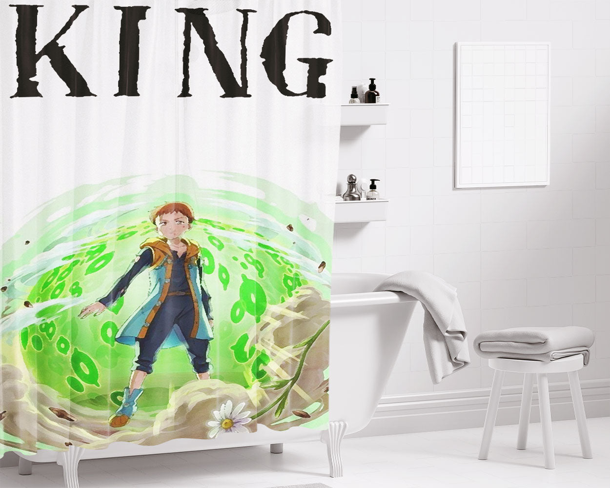 King Of Wildlife Destroyer The City Bathroom Shower Curtain Fabric Waterproof | 66 X 72 Inch