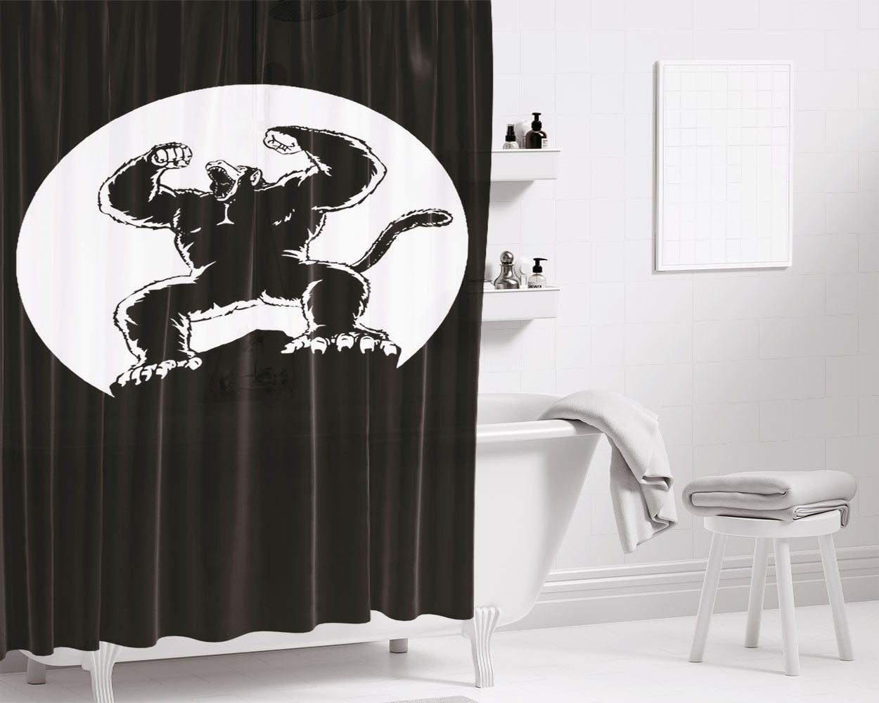 Kingdom Of Hyrule Crest Letterpress Bathroom Shower Curtain Fabric Waterproof | 66 X 72 Inch