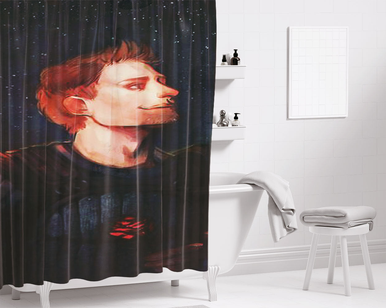 Alison Brie White Pants Bathroom Shower Curtain Fabric Waterproof | 66 X 72 Inch