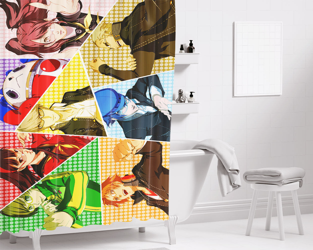 Persona 4 Golden Vita Wallp Bathroom Shower Curtain Fabric Waterproof | 66 X 72 Inch