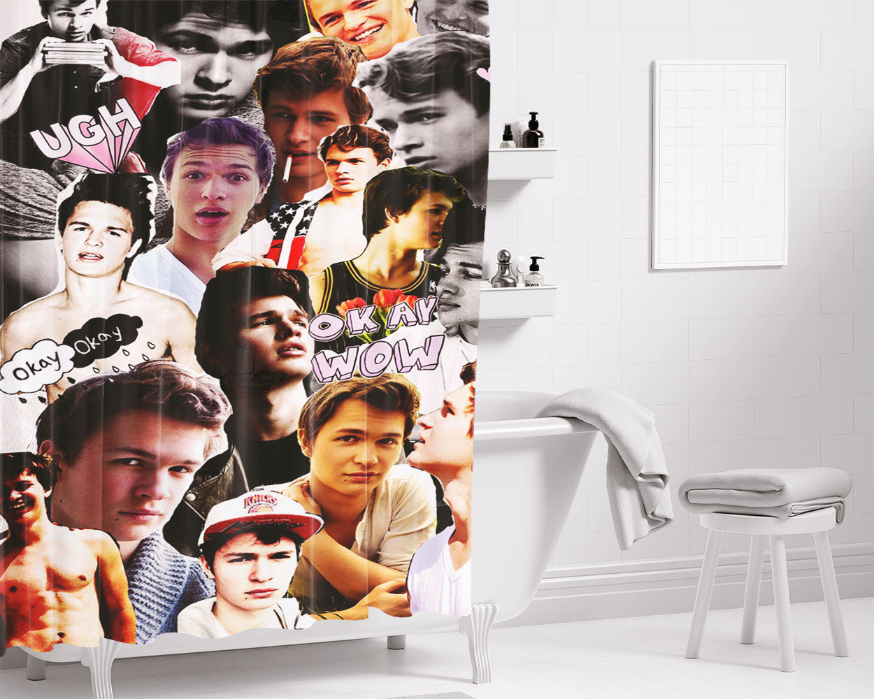 Ansel Elgort Cool Bathroom Shower Curtain Fabric Waterproof | 66 X 72 Inch