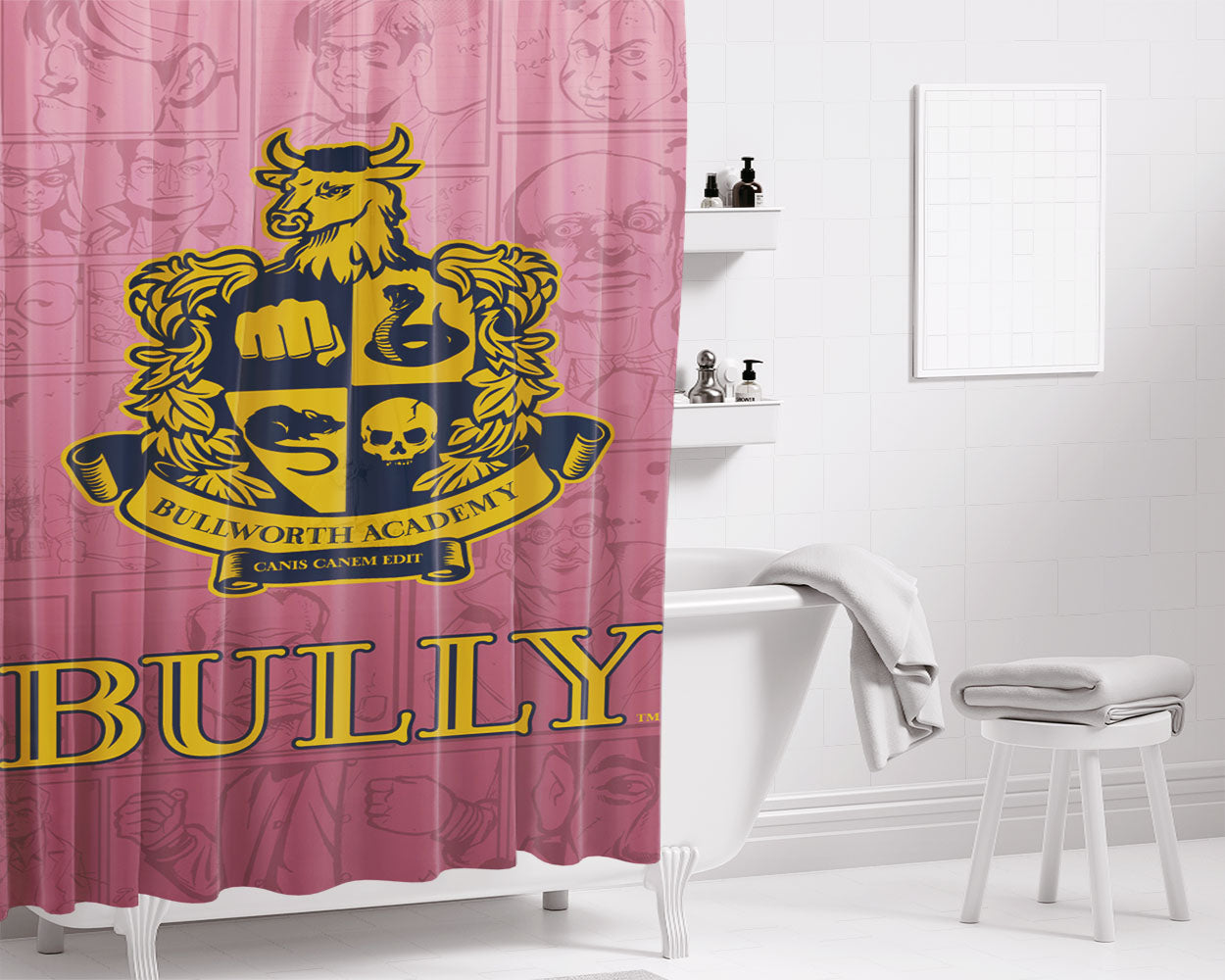 Bully Scholarship Logo Bathroom Shower Curtain Fabric Waterproof | 66 X 72 Inch