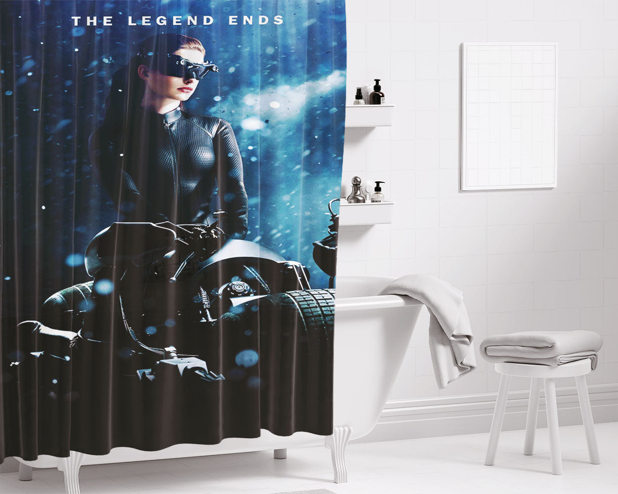 Catwoman The Legend Ends Bathroom Shower Curtain Fabric Waterproof | 66 X 72 Inch