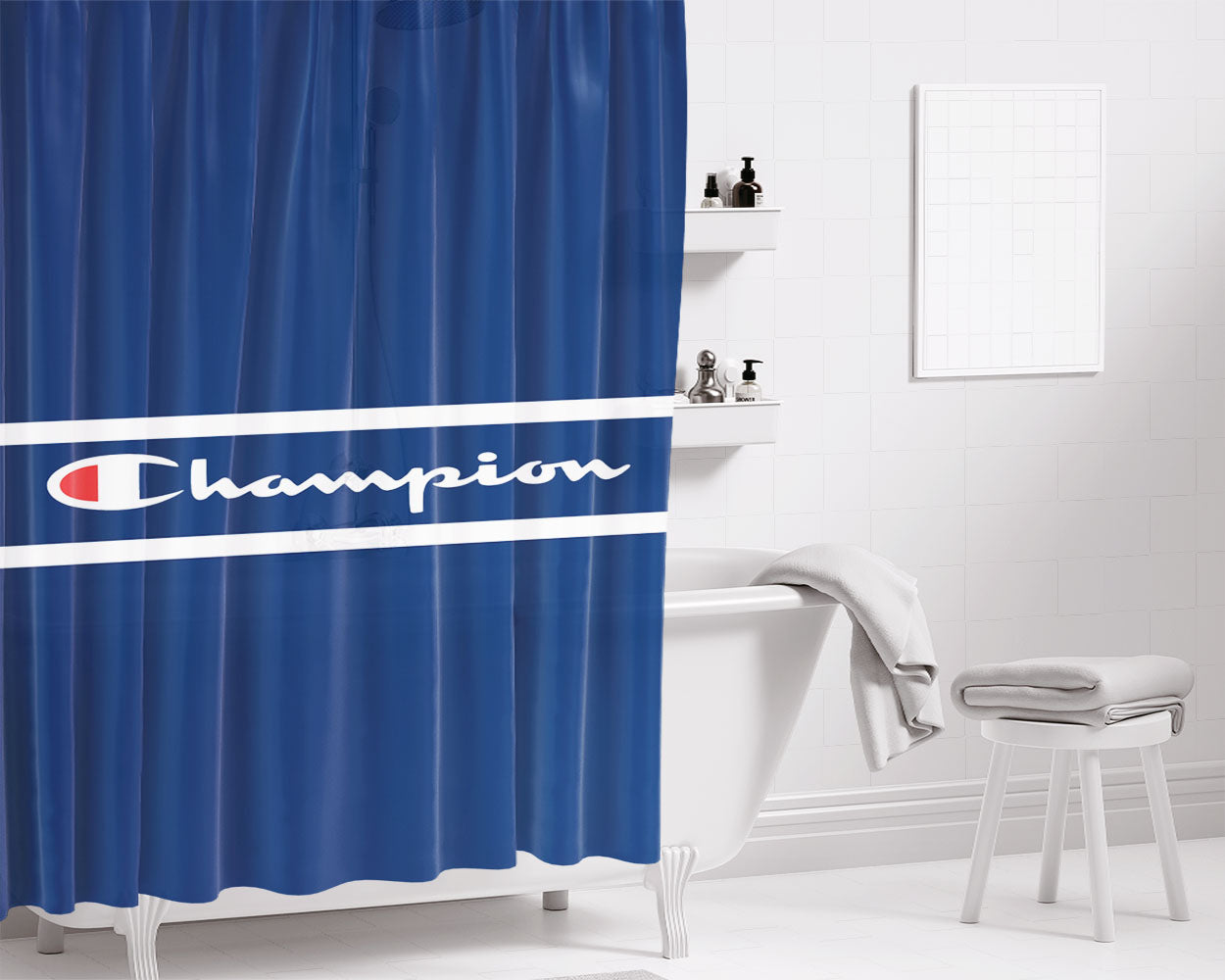 Champion Wallpapear Horizontal Bathroom Shower Curtain Fabric Waterproof | 66 X 72 Inch