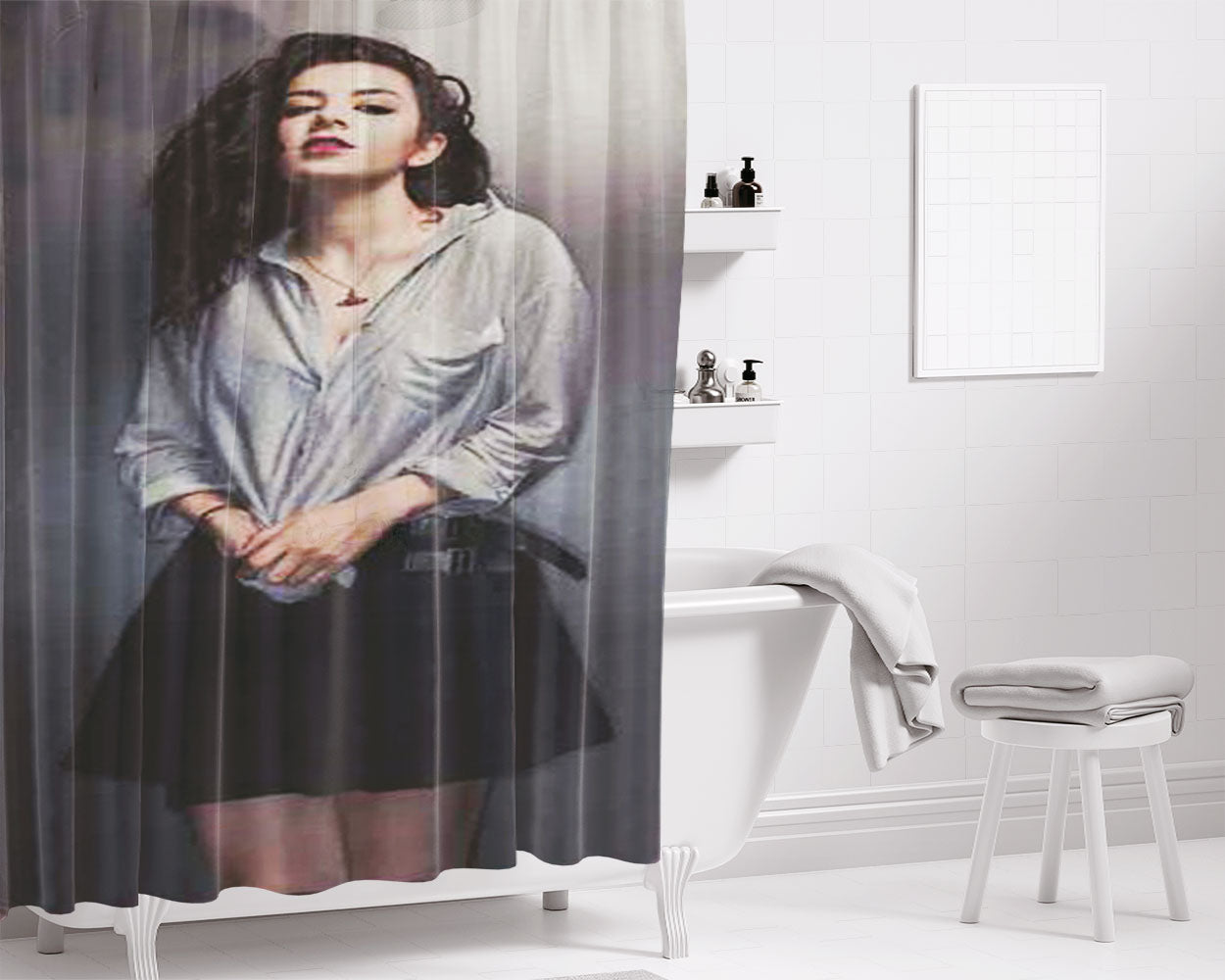 Charli Xcx Singer Bathroom Shower Curtain Fabric Waterproof | 66 X 72 Inch