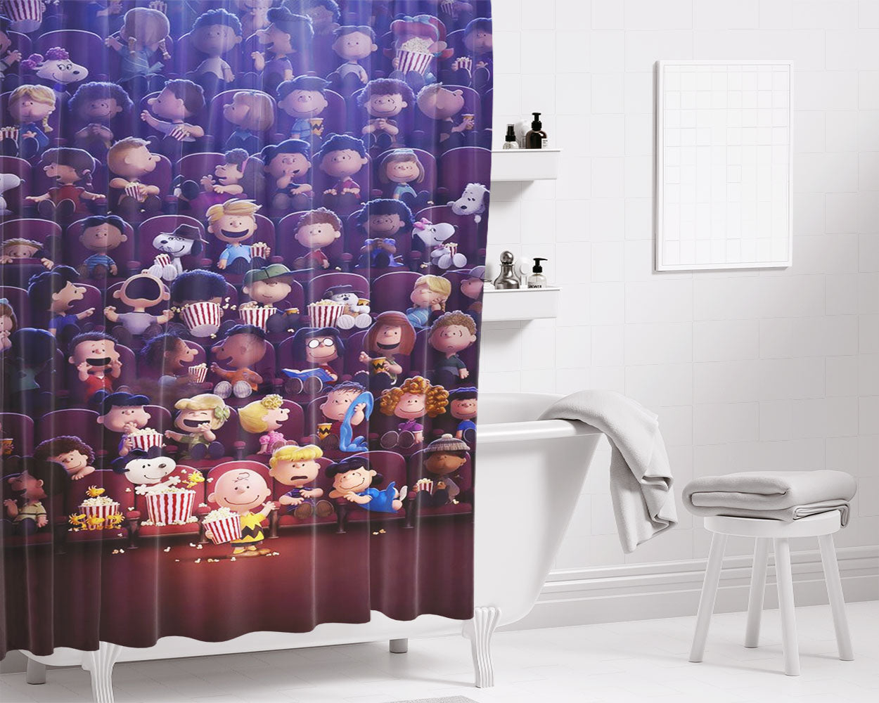 Charlie Brown Snoopy Isto E Toquio Bathroom Shower Curtain Fabric Waterproof | 66 X 72 Inch