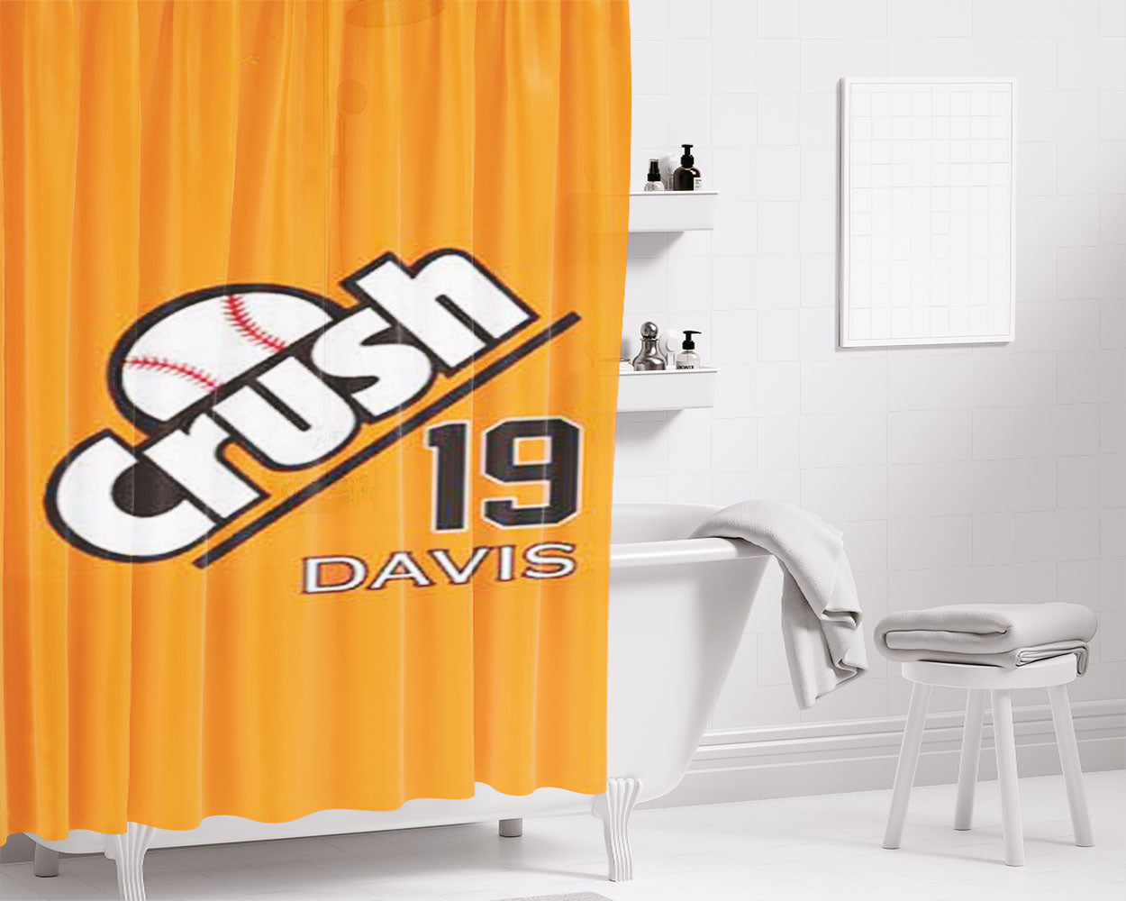 Chris Davis Crush Bathroom Shower Curtain Fabric Waterproof | 66 X 72 Inch