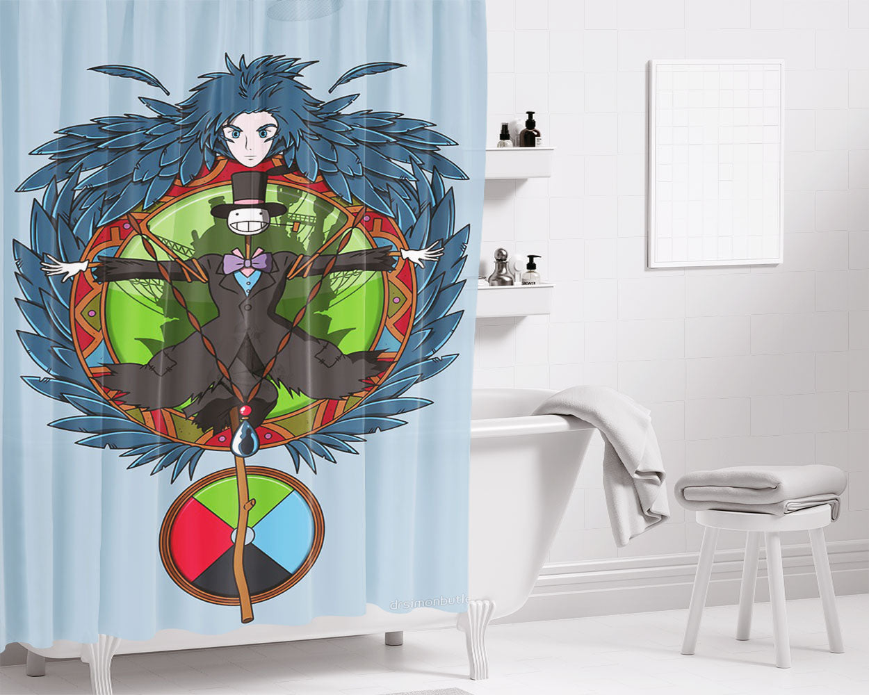 Ghibli Castle Crest Bathroom Shower Curtain Fabric Waterproof | 66 X 72 Inch