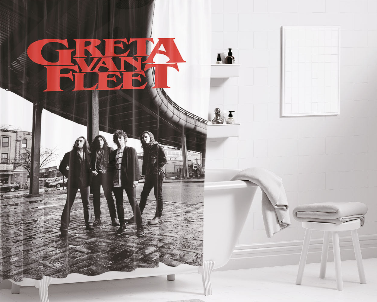Greta Van Fleet Photo Bathroom Shower Curtain Fabric Waterproof | 66 X 72 Inch