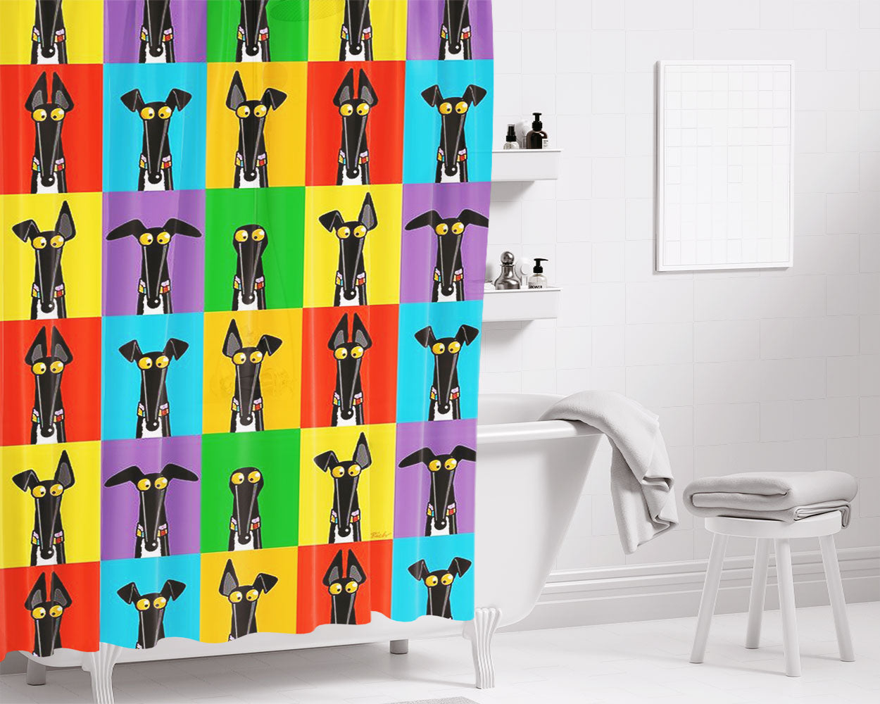Grey White Sailor Ship Pattern Art Prints Bathroom Shower Curtain Fabric Waterproof | 66 X 72 Inch