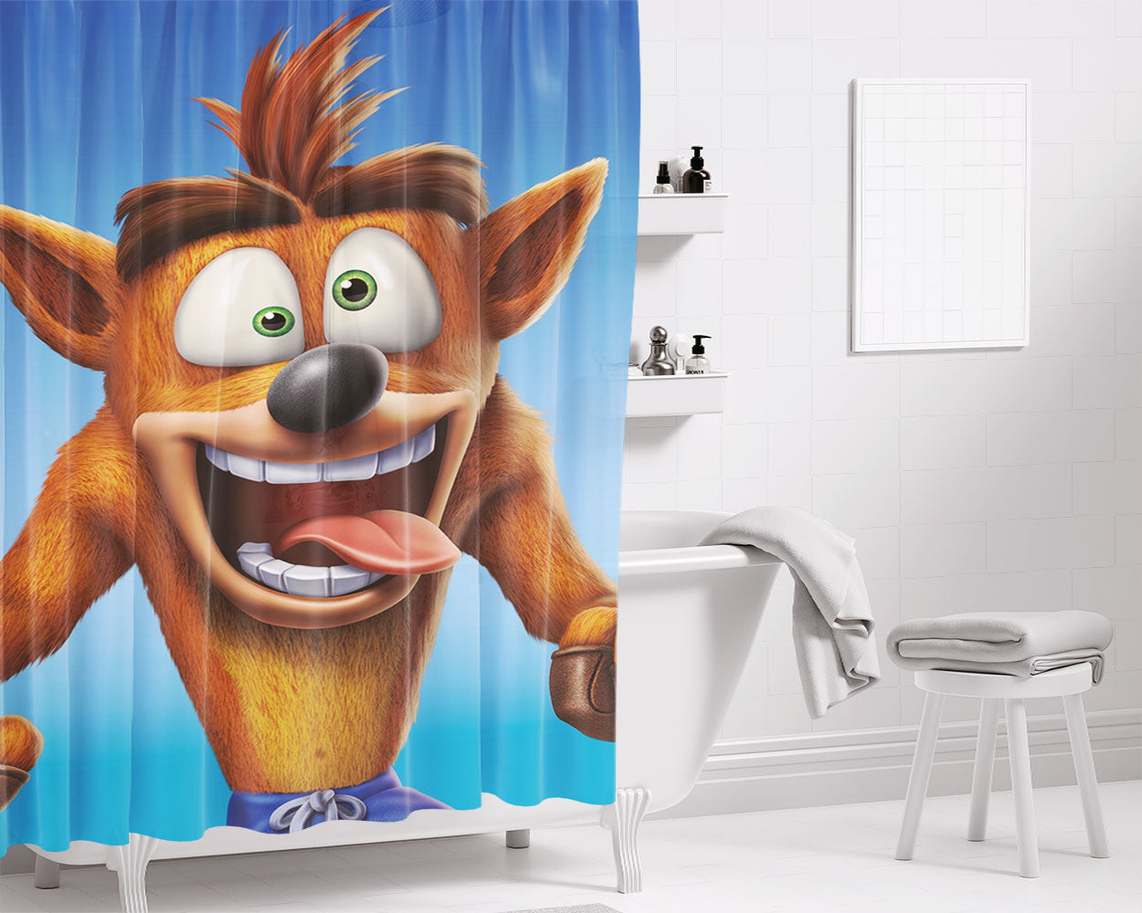 Crash Bandi Bathroom Shower Curtain Fabric Waterproof | 66 X 72 Inch