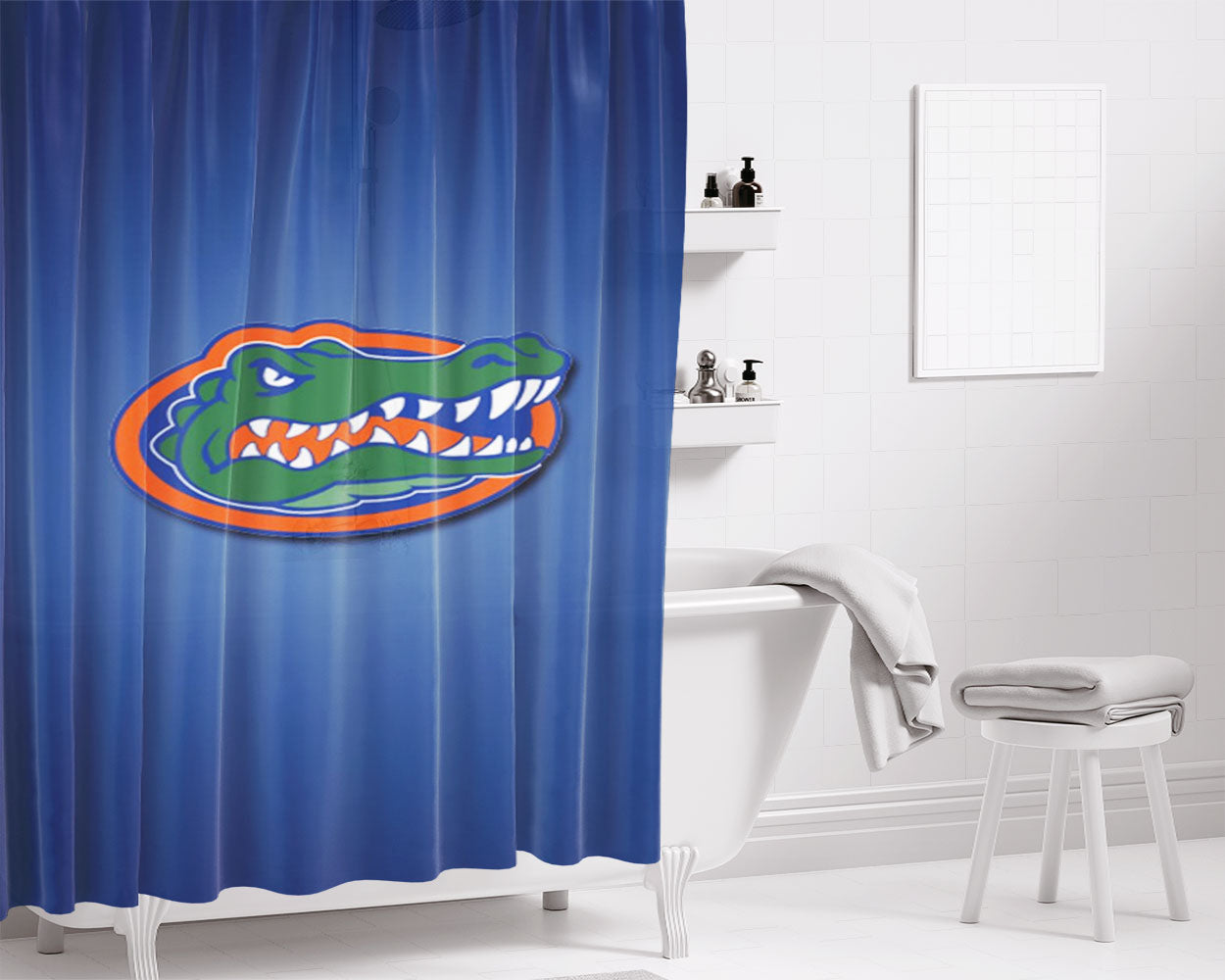 Crocodile Florida Football Bathroom Shower Curtain Fabric Waterproof | 66 X 72 Inch
