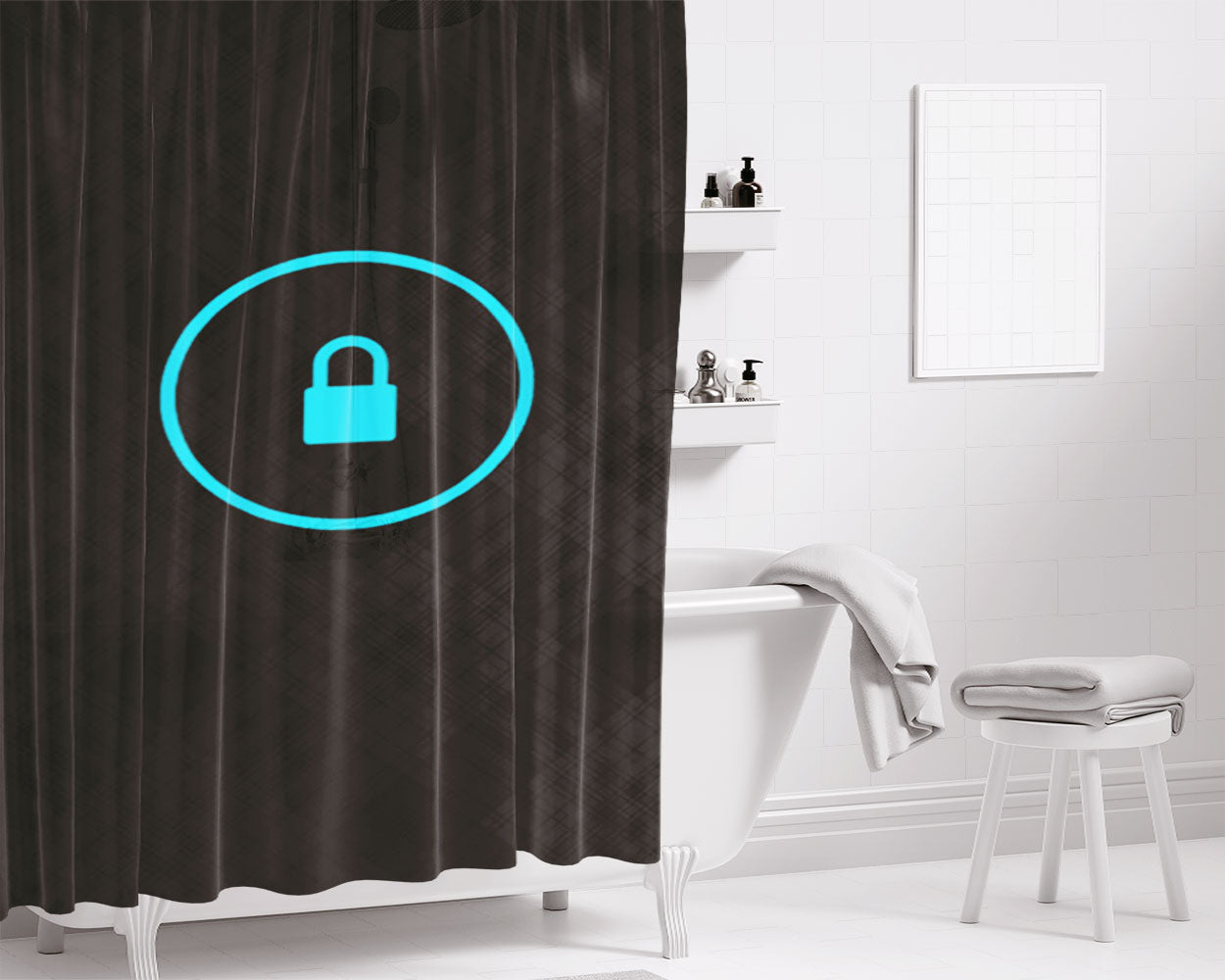 Custom Lock And Home Screen Bathroom Shower Curtain Fabric Waterproof | 66 X 72 Inch