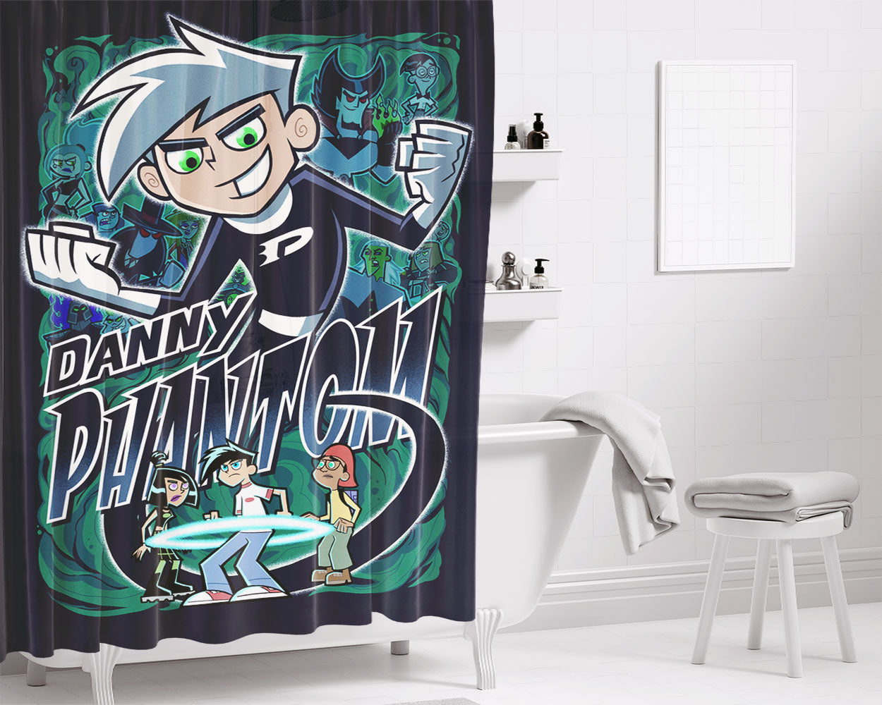 Danny Phantom Art Bathroom Shower Curtain Fabric Waterproof | 66 X 72 Inch