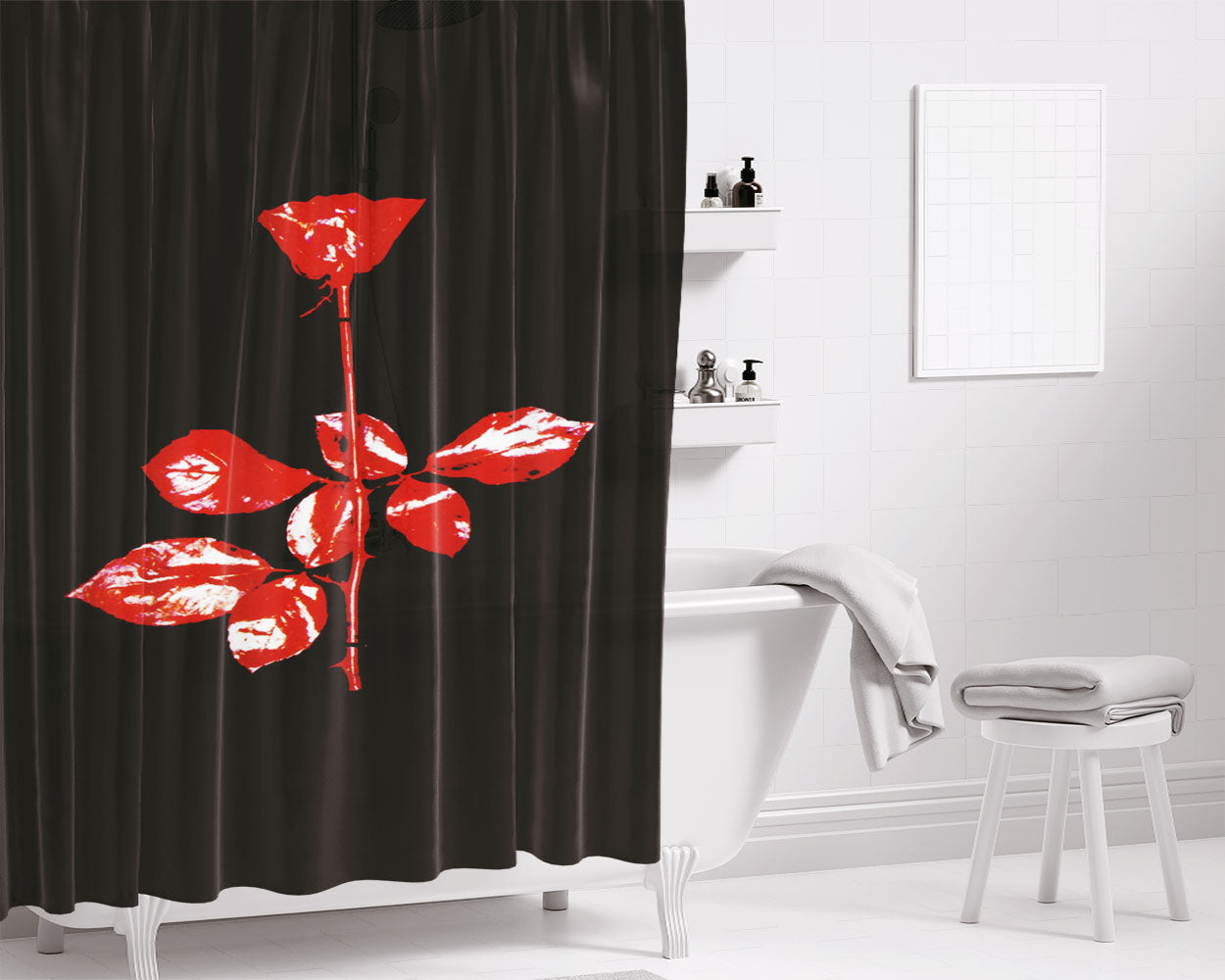 Depeche Mode Flower Bathroom Shower Curtain Fabric Waterproof | 66 X 72 Inch